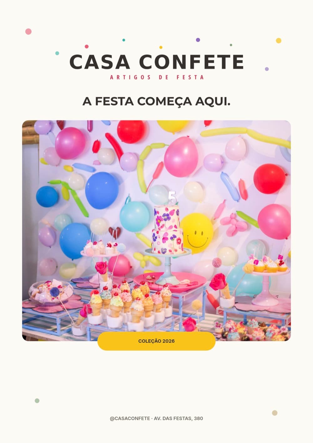 Capa — Casa Confete, Coleção 2026